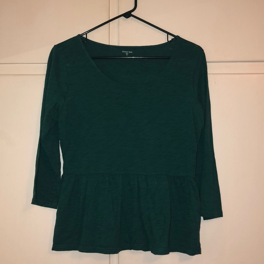 Emerald green peplum top